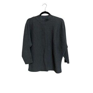 Vince Camuto Ribbed Bat Wing Sleeve  Top Size L Gray
